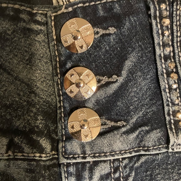 Diva Star stretch skinny jeans - size 3 - dark color with white wash - Picture 2 of 10